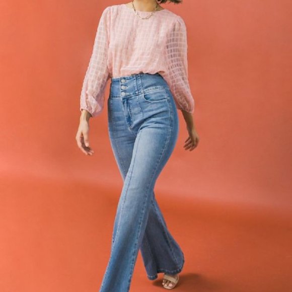 High Rise Bell Bottom Jeans - Picture 3 of 4